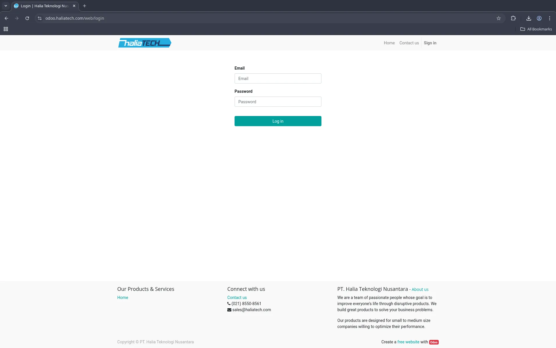 Cover preview of the project titled "Odoo Haliatech"